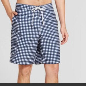Goodfellow Gingham Board Swim Shorts Size XL NWT